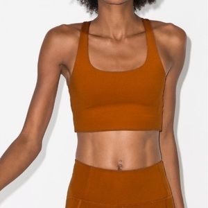 Girlfriend Collective Paloma Sports Bra & High Waist Short - Trail Orange Set